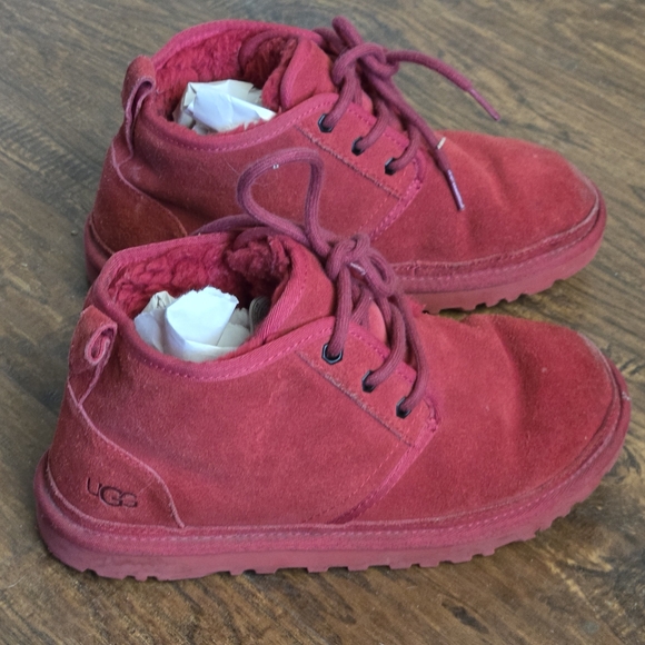 UGG Womens 7 Men 6 Neumel Ankle Chukka Casual Suede Boots Samba Red 3236 - Picture 10 of 12